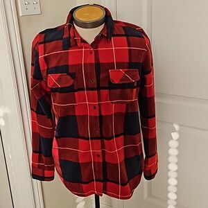 Ripzone Men's Flannel Buffalo Plaid Button-Down Long Sleeves Shirt XL Red/ Blue